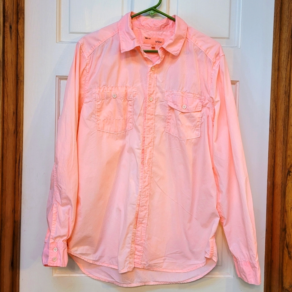 *4/$10 Men's large Peach Apricot dress shirt, Easter Shirt